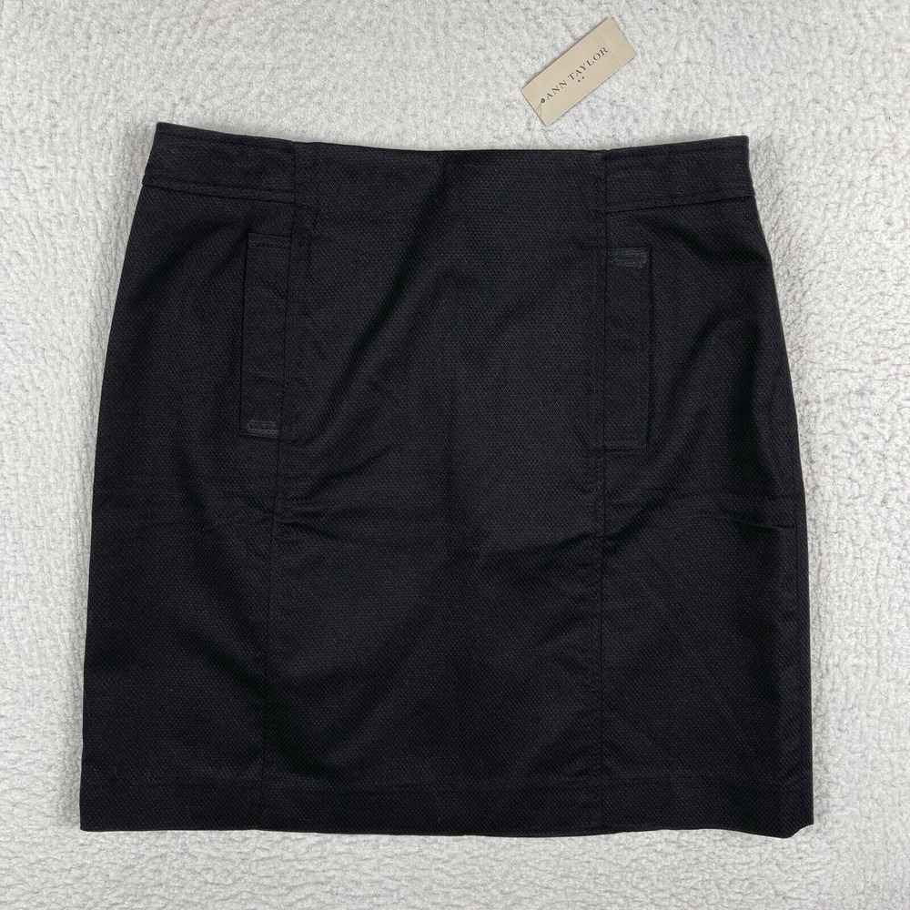 Ann Taylor Skirt Womens 8 Black‎ Lined Career Casual Preppy Work Dark Academia